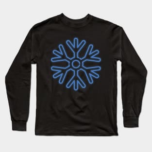 Neon Snowflake Blue Long Sleeve T-Shirt